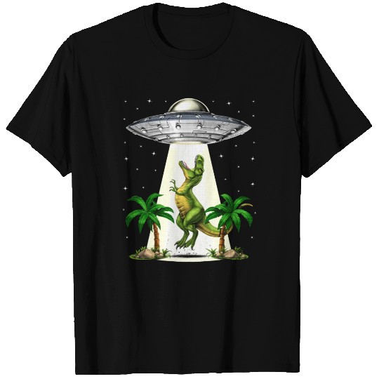 T-Rex Dinosaur Alien Abduction T Shirts