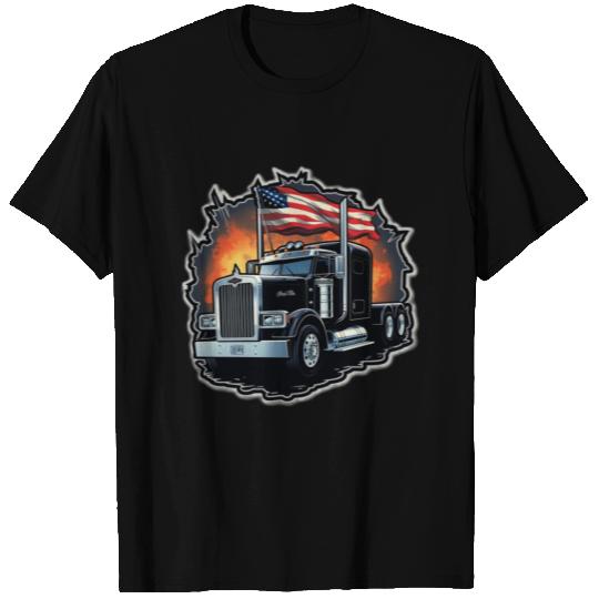 American flag Peterbilt T Shirts