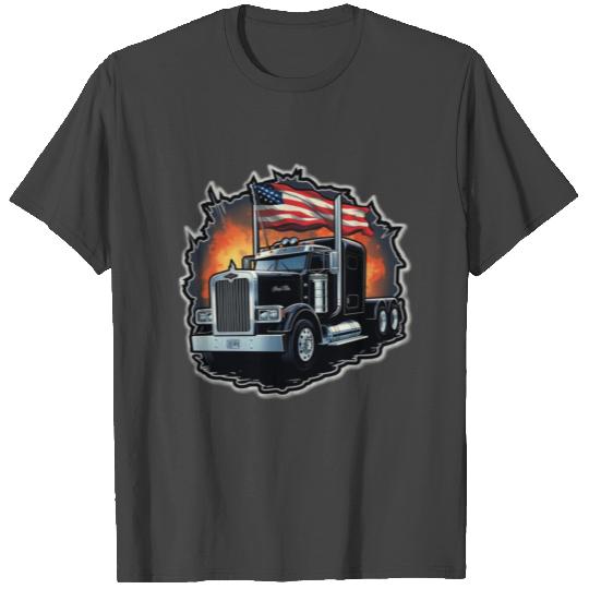 American flag Peterbilt T Shirts