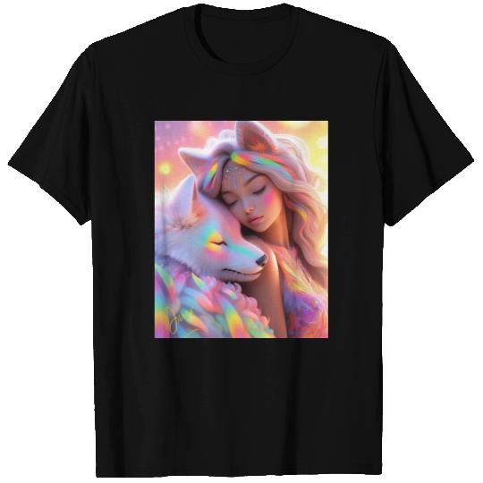 Rainbow Friends - White Wolf and Girl T Shirts