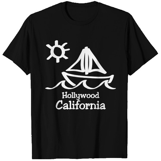 Hollywood California Sailboat Souvenirs Gifts T Shirts