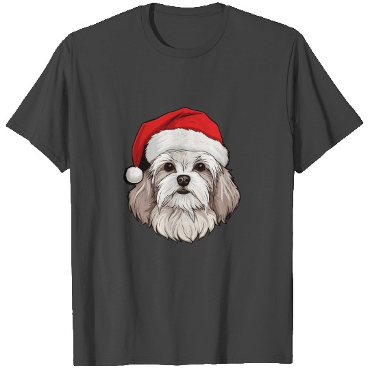 Maltese dog Christmas head T Shirts