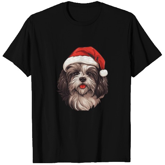 Havanese dog Christmas head T Shirts