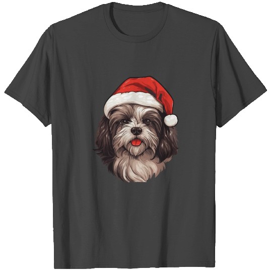 Havanese dog Christmas head T Shirts