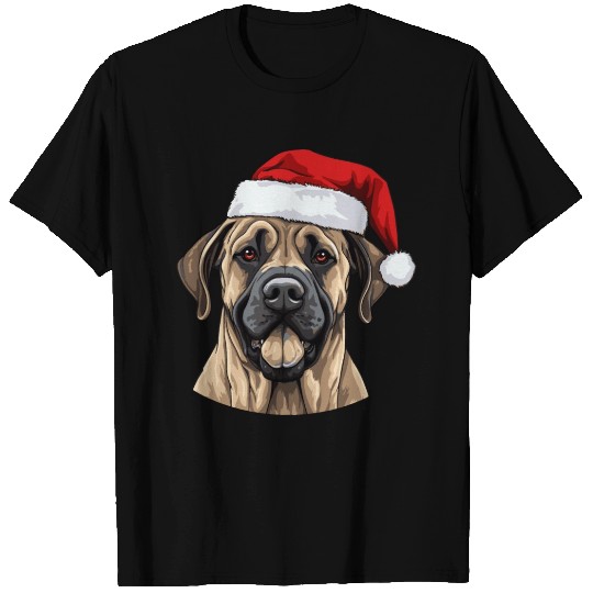 Boerboel dog Christmas head T Shirts