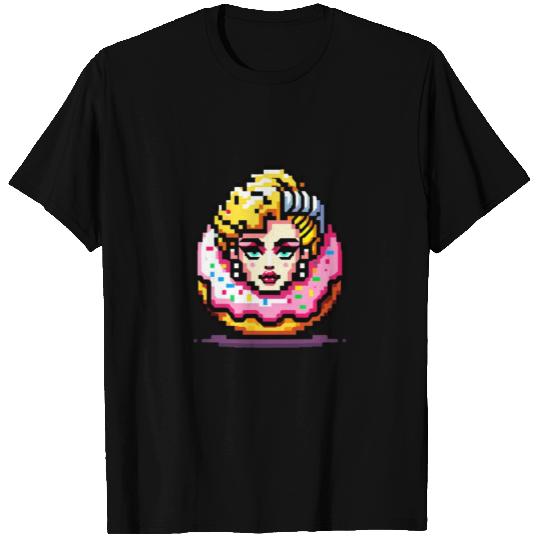 Retro Donut Diva: Vibrant 80s Sweetness T Shirts