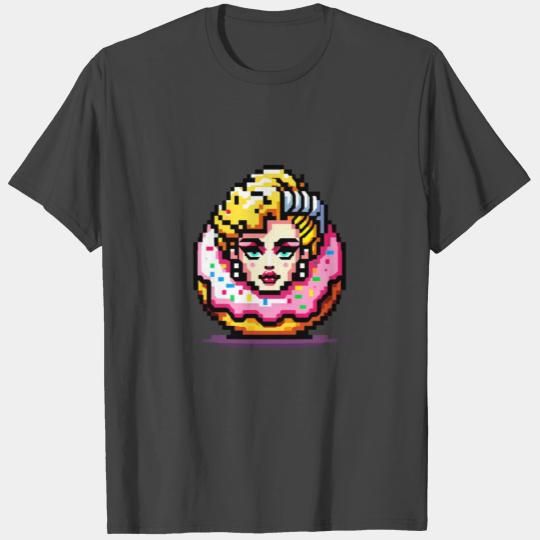 Retro Donut Diva: Vibrant 80s Sweetness T Shirts