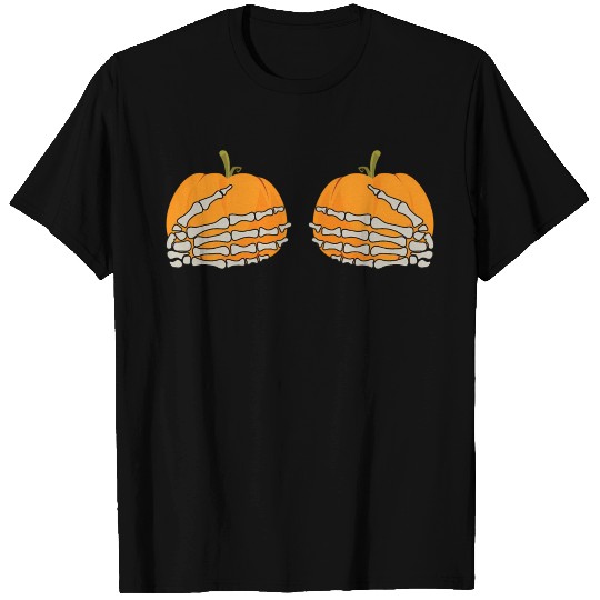 Skeleton Pumpkins Boobies T Shirts