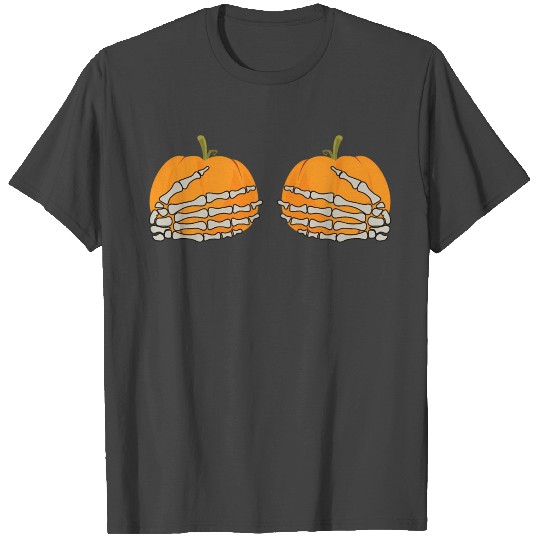 Skeleton Pumpkins Boobies T Shirts