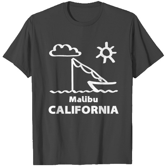 Malibu California Fishing Souvenirs Gifts Vacation T Shirts