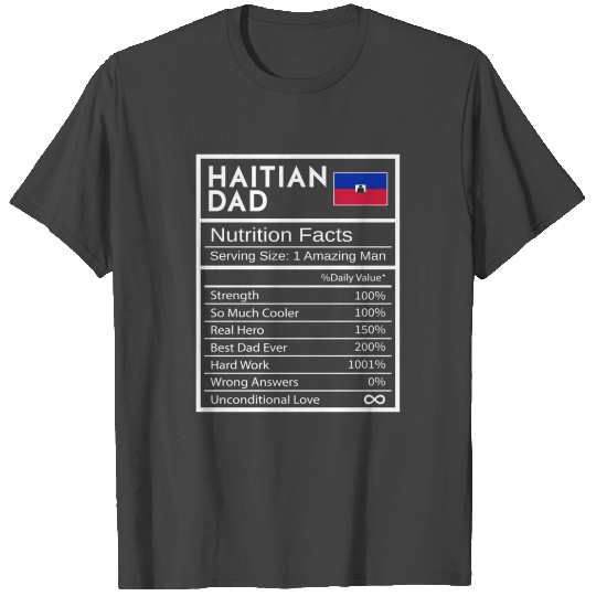 Haitian Dad Nutrition Facts National Pride For Dad T Shirts