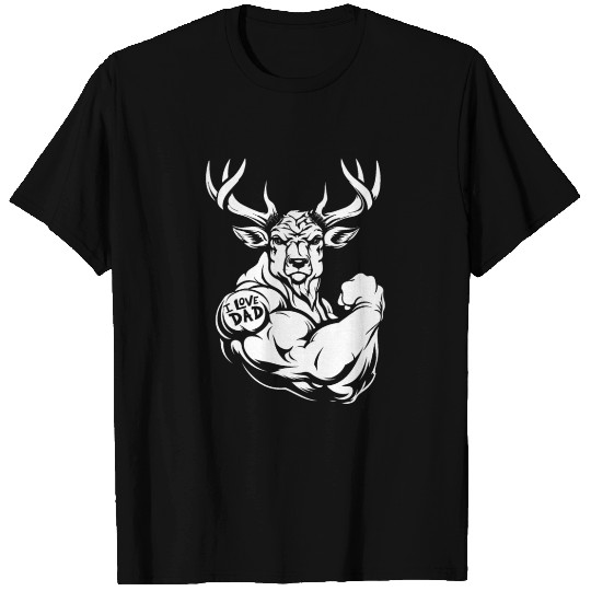 Deer Biceps Tattoo I Love Dad T Shirts