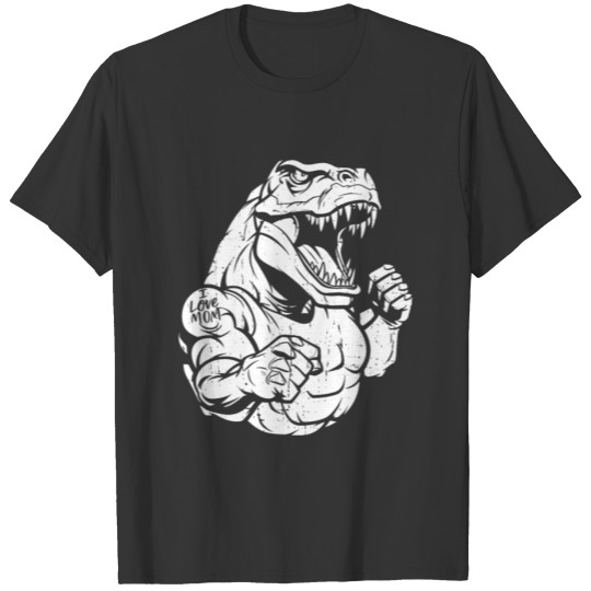 T Rex Dinosaur Biceps Tattoo I Love Mom T Shirts
