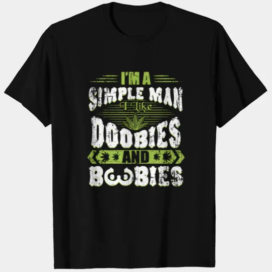 Marijuana Doobies And Boobies Smoking Pot Weed T Shirts