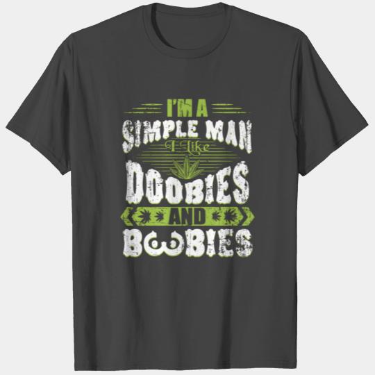 Marijuana Doobies And Boobies Smoking Pot Weed T Shirts