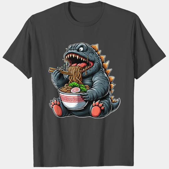 Cute Kaiju Eating Ramen T Shirts