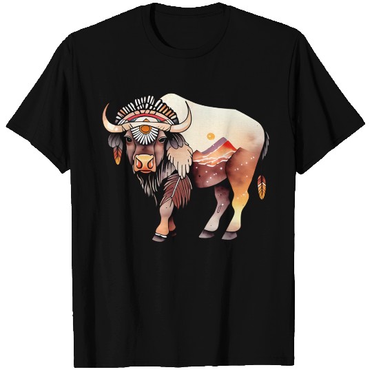Buffalo Native American Style T Shirts