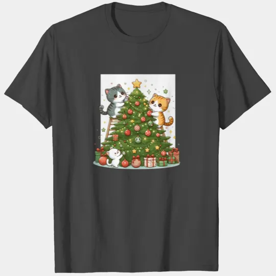 Kittens decorate a Christmas tree T Shirts