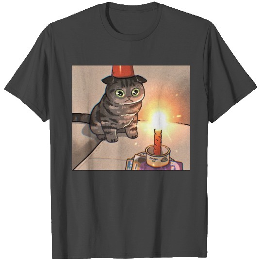 Cat Birthday Sad Party Animal Meme Funny Cute Pet T Shirts