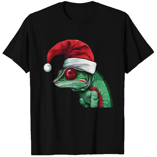 Chameleon Christmas animal head T Shirts