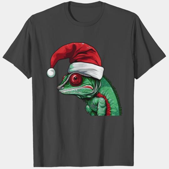 Chameleon Christmas animal head T Shirts