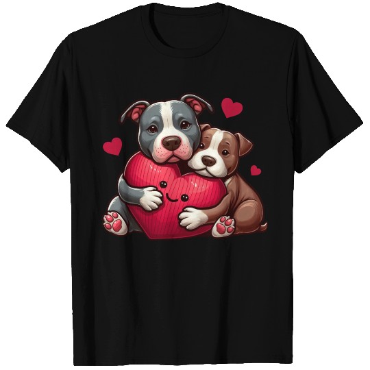 Cute Pitbulls Mom and Son T Shirts