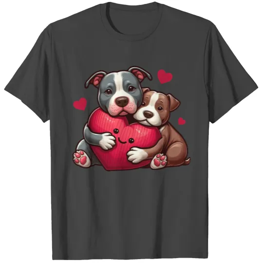 Cute Pitbulls Mom and Son T Shirts