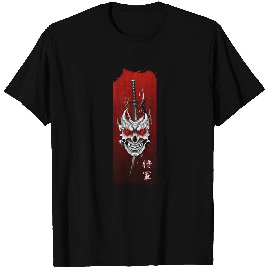 Shogun's Embrace: Mask, Katana, and Honor T Shirts