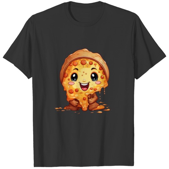 Cute kawaii happy pizza T Shirts