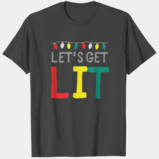 Funny Hanukkah Let's Get Lit Chanukah Funny T Shirts