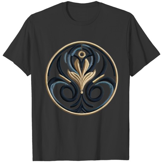 "The Golden Vortex" Embroidered Luxury Design T Shirts