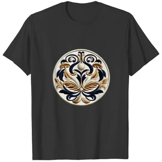 Baroque Majesty Embroidered Circle T Shirts