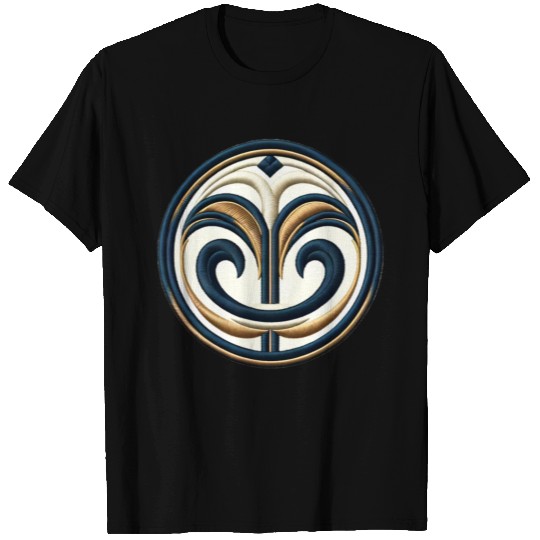 Majestic Swirls Embroidered Circle T Shirts