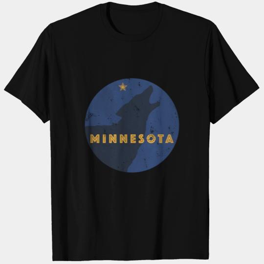 Minnesota Gif Grey Wolf Howling At The North Star T Shirts