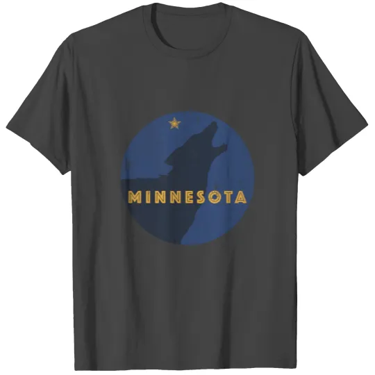 Minnesota Gif Grey Wolf Howling At The North Star T Shirts