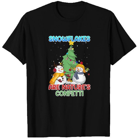 Snowman Snowflakes a Nature's Confetti T Shirts