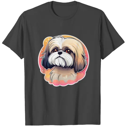 Shih Tzu Dog Illustration T Shirts