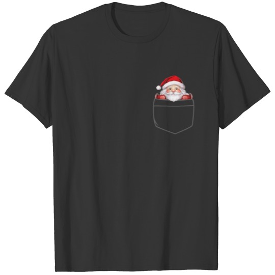 Reindeer Pocket Funny XMas Santa Claus T Shirts