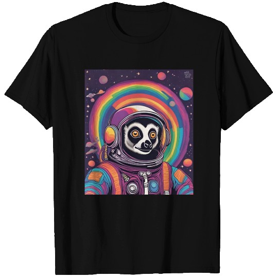 Psychedelic Lemur Astronaut T Shirts