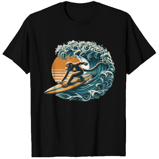 Surfing monkey T Shirts