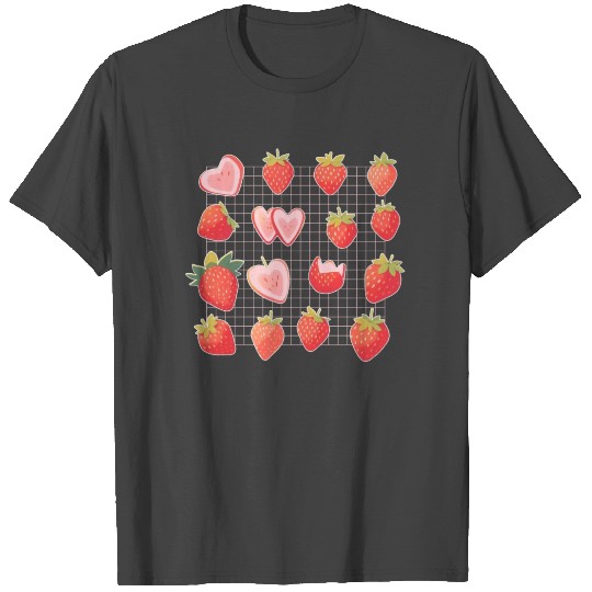 Strawberries Sliced Strawberry Fruit Kawaii Foodie T Shirts