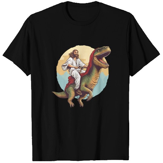 Jesus Riding a Dinosaur Meme Dino Lover T Shirts