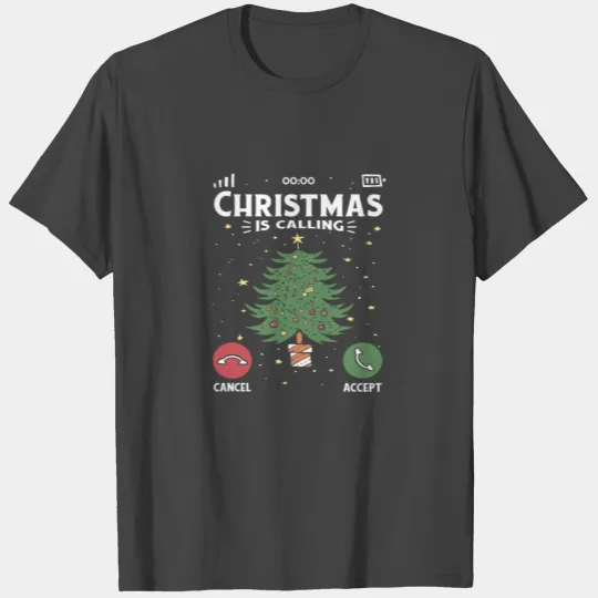 Festive Call to Joy Christmas Tree Humor T Shirts