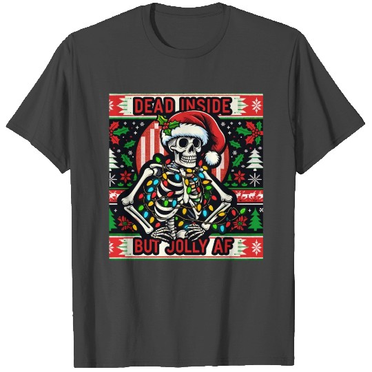 Ugly Sweater Funny XMAS Skeleton T Shirts