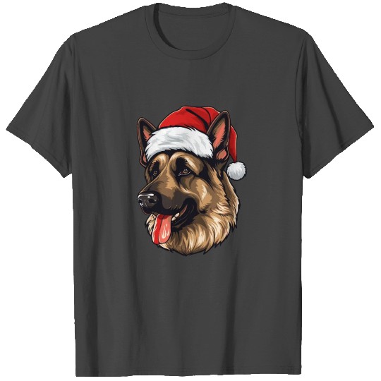 Shepherd dog head Christmas portrait T Shirts