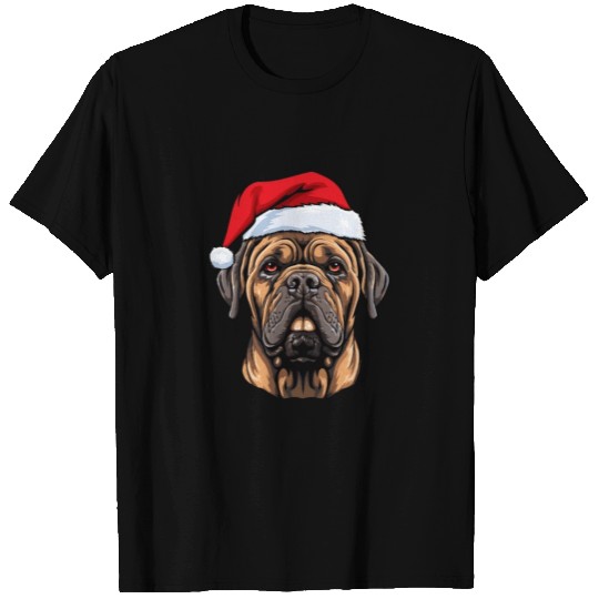 Mastiff Dog Head Christmas Portrait T Shirts