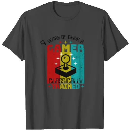 9 Year Old Birthday - Retro Gamer design T Shirts