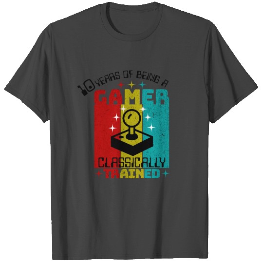 10 Year Old Birthday - Retro Gamer design T Shirts
