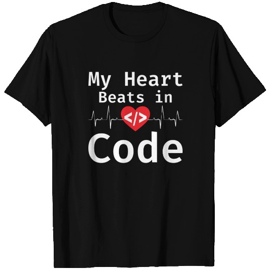 My Heart Beats In Code Programmer Humor Programmin T Shirts