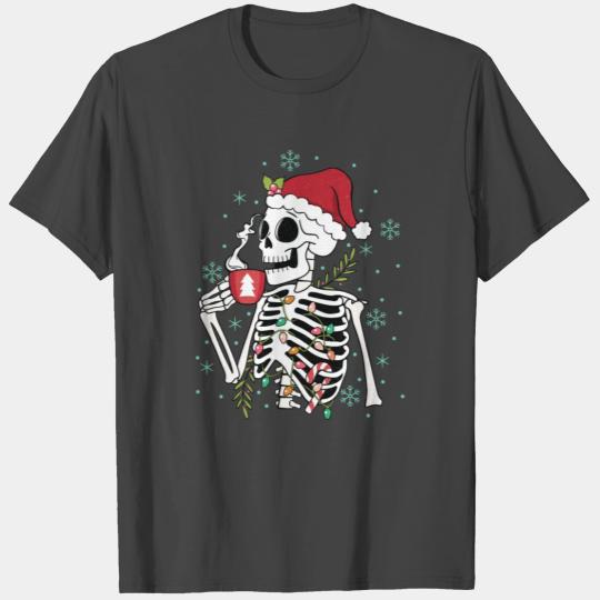 christmas skeleton coffee T Shirts